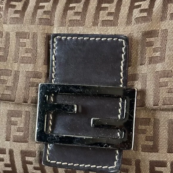 FENDI ZUCCHINO CANVAS Mama Forever Baguette Brown Mini - Picture 13 of 13